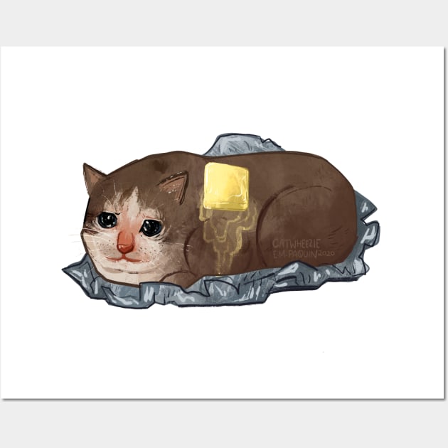 I Am Potato sad cat Wall Art by Catwheezie